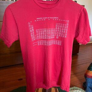 Men's Small Periodic Table of Elements T-Shirt - Red - Made in USA